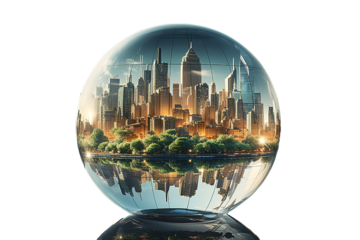 Levent is the finance district of Istanbul with skyscrapers and tall buildings. isolated on PNG Background. Generative Ai.