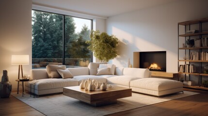 A Compact modern Living room. Generative AI.