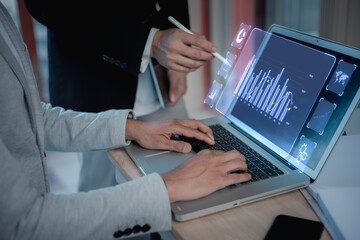 DevOps data concept, software development, IT operations, agile programming, Concept with dev ops...