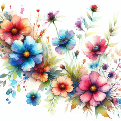 A picture of a flower painted in watercolor on a white background.