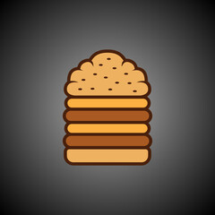 BURGER LOGO DESIGN WITH BLACK GRADATION BACKGROUND