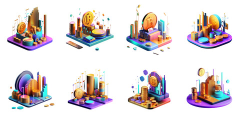 3D financial icon Artificial Intelligence Generative