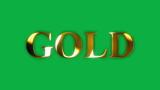 4k gold text gold effect animation with green screen