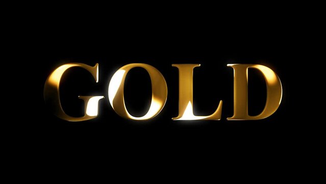 4k gold text gold effect animation with black screen