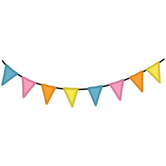 Streamer Flags Pastel Colored Colorful Pennants Illustration