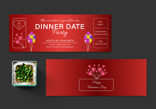 Valentine Dinner Party Event Ticket Layout