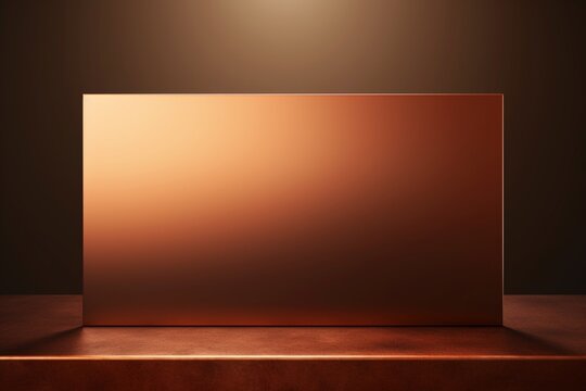 A warm copper billboard against a rich chocolate brown background, ready for personalized branding.
