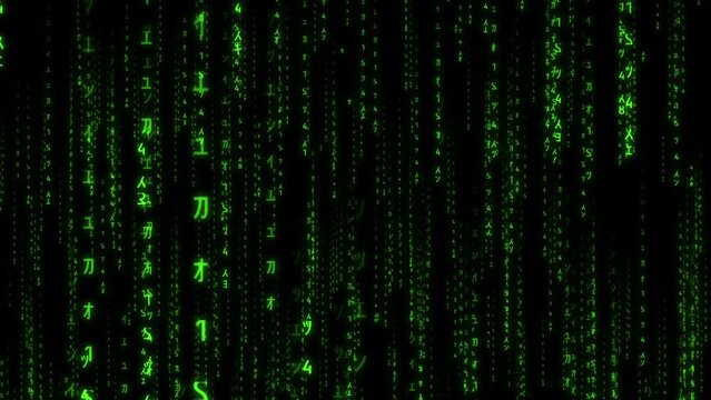 Matrix Style VFX Background for programming and coding concepts.