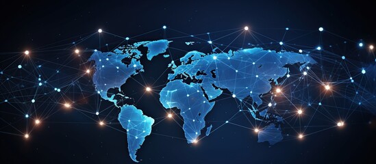 World map global network connections - obrazy, fototapety, plakaty