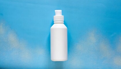 Blue Aura: White Bottle Accentuating a Calm Background