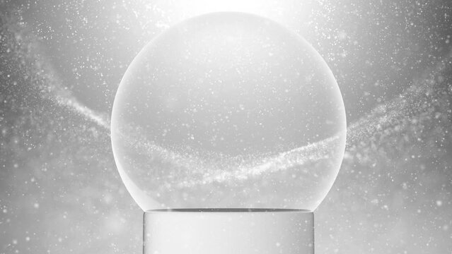 Seamless loop snowy snowball copy space animation background.
