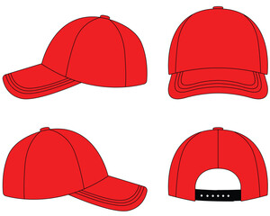 Baseball cap vector illustration. Hat mock up editable