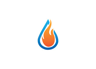 drop fire creative modern logo design vector icon template