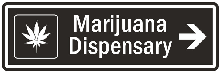 Marijuana dispensary sign and labels - obrazy, fototapety, plakaty
