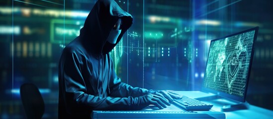 Anonymous hacker. Concept of dark web, cyber crime, cyber attack.