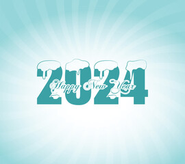 Happy New Year 2024 concept for  Ice cream isolated on background