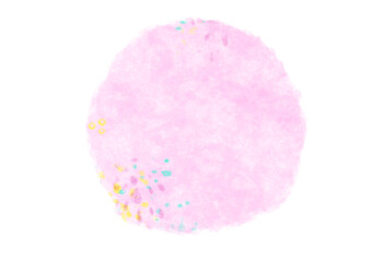 綿菓子のような背景フレーム素材：ピンク：水彩風