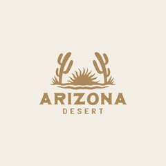 Vintage desert logo design template