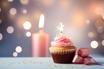 birthday party balloons, colourful balloons background and birthday cake with candles	