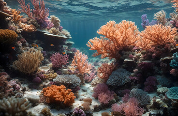 Fototapeta na wymiar The coral reefs are diverse ecosystems which are very important for marine lifes
