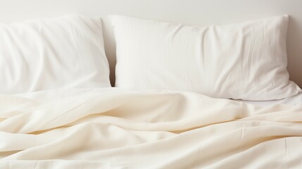 Minimalist Elegance in Soft Natural Linen Bedding Texture
