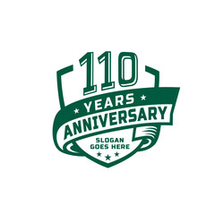 110 years anniversary celebration design template. 110th anniversary logo. Vector and illustration.
