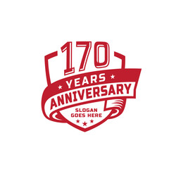 Obraz premium 170 years anniversary celebration design template. 170th anniversary logo. Vector and illustration. 
