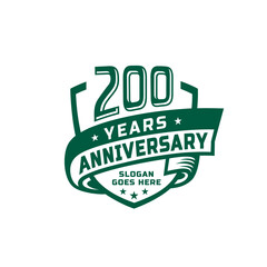 Obraz premium 200 years anniversary celebration design template. 200th anniversary logo. Vector and illustration. 
