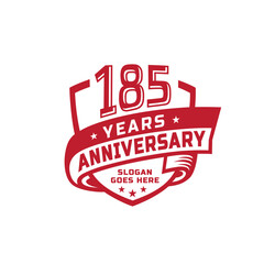 185 years anniversary celebration design template. 185th anniversary logo. Vector and illustration.
