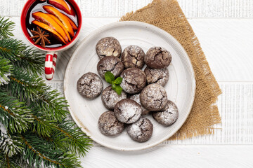 Christmas cookies and mulled wine arrangement