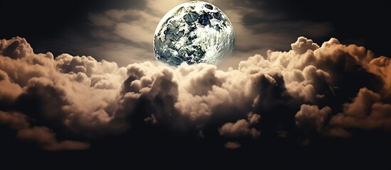 Naklejka na ściany i meble full moon and clouds at night.
