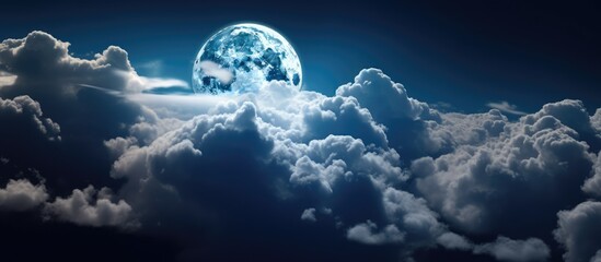 Naklejka na ściany i meble full moon and clouds at night.