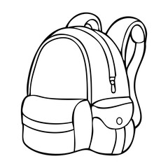 backpack outline vector illustration