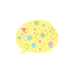 カラフルな幾何学模様の吹き出しセット