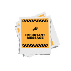 important message sign on white background	