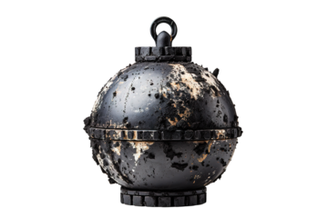 British No.36 Grenade isolated on PNG Background. Generative Ai.
