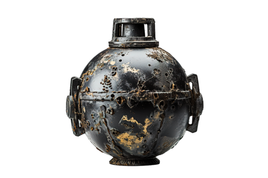 British No.36 Grenade isolated on PNG Background. Generative Ai.