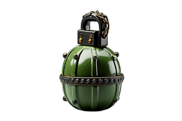 Hand grenade isolated on PNG Background. Generative Ai.