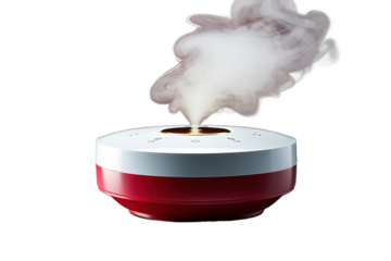 Aromatherapy. Essential oil aroma diffuser humidifier diffusing water articles in the air. isolated on PNG Background. Generative Ai.