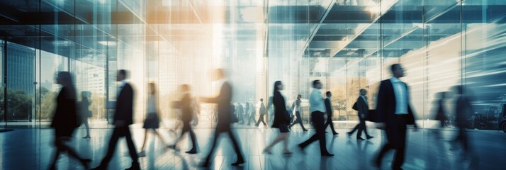 Blurred Business People in Motion