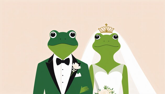 Live Action Love: Minimalist Frog Wedding Art