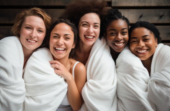 Day Spa Enjoyment with Smiling Women