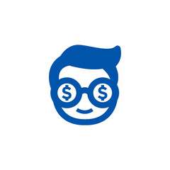 Financial Geek Mascots Logo Design Vector Modern 