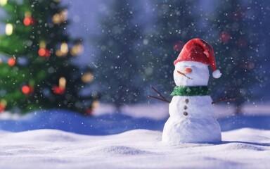 Naklejka na ściany i meble christmas snowman background