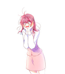 ショックを受ける女性会社員