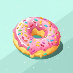 Illustrations of donut with colorful sprinkles