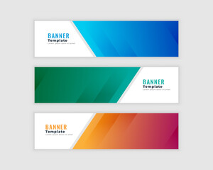 Free vector set of modern business banners with template curvy shape
