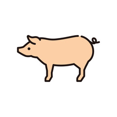 豚　豚肉　ブタ　家畜　イラスト