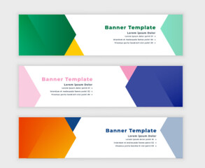 Fototapeta premium Free vector set of modern business banners with template curvy shape 