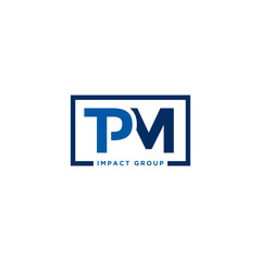TPM Lettering wordmark logo design vector